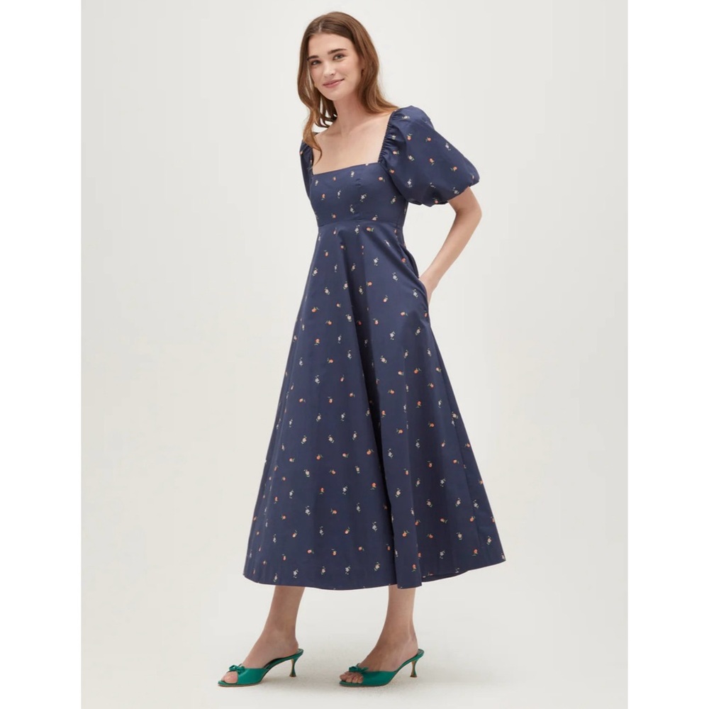 {Hill House} The Matilda Dress in Navy Petite Fleur - Size XL NWT